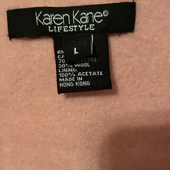 Karen Kane Plush Pink Beaded Embellished Wool Blend Blazer Coat NWT Vintage Y2K - Picture 4 of 5